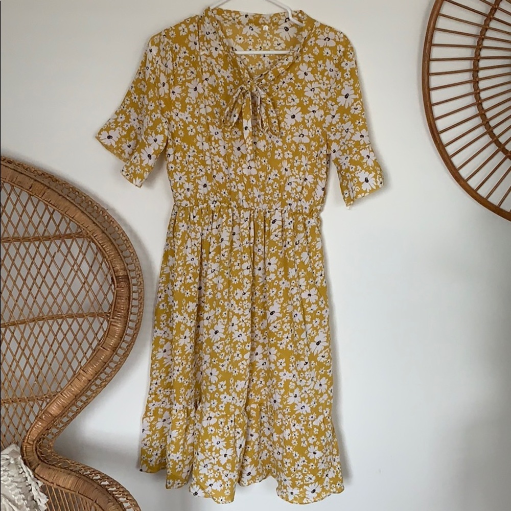 Yellow floral dress